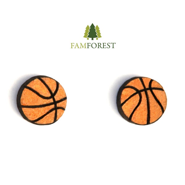 Basketball Earring SVG | Stud Earring SVG | Laser Cut Files | Glowforge | Beamo | Earrings File SVG | Basketball | Basketball Gift | Laser