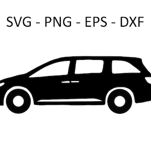Minivan, Mom van, SVG Files, Clipart, Silhouette, Vector Images, Cricut, Glowforge, Clip Art, Cutting Files SVG, Eps, Png ,Dxf