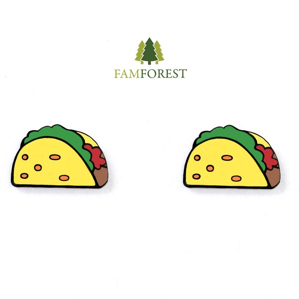 Taco Earring SVG | Stud Earring SVG | Laser Cut Files | Glowforge | Beamo | Earrings File SVG | Taco | Mexico | Mexican Food | Laser File