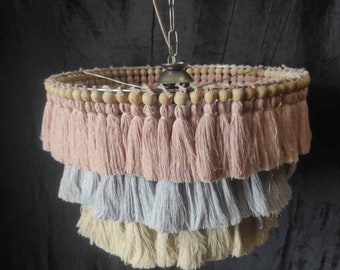 Boho light,Boho Chandelier, Fringe Chandelier, Tassel Lamp Shade 40cm width Macrame Chandelier, Bohemian Lamp Shade, Bohemian Decor