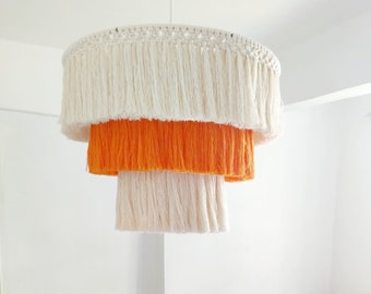 Bohemian Style Handmade Chandelier, Boho Chandelier, Fringed Light, Tassel Chandelier,, Bohemian Lampshade, Bohemian Decor,