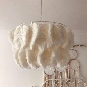 Boho light, Fringe Chandelier, Tassel Lamp Shade 40cm width Macrame Chandelier, Bohemian Lamp Shade, Bohemian Decor, Tassel Chandelier