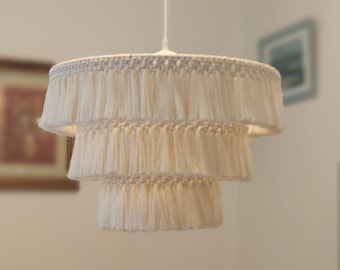 Boho light, Fringe Chandelier, Tassel Lamp Shade 40cm width Macrame Chandelier, Bohemian Lamp Shade, Bohemian Decor, Tassel Chandelier