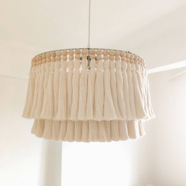 Boho light, Macrame Chandelier, Boho Chandelier, Fringe Chandelier, Tassel Lamp Shade 35cm Macrame Chandelier, Bohemianwidth  Decor,