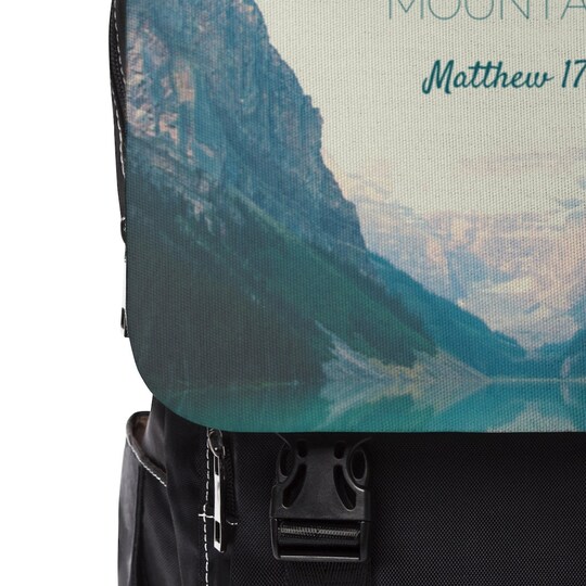 Faith Moves Mountains Biblical Gift for Her Him Unisex Casual Shoulder Backpack