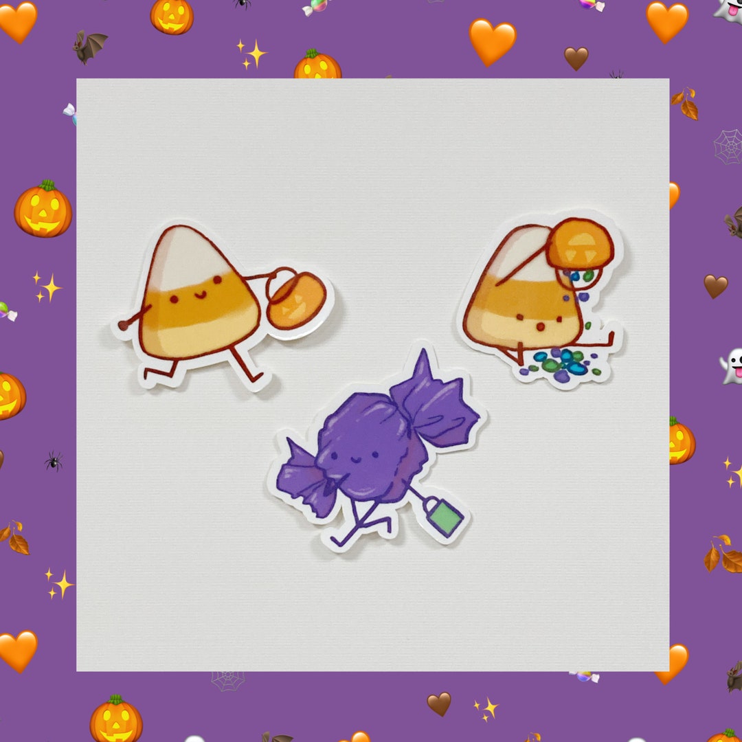 Halloween Candy Sticker Set Etsy