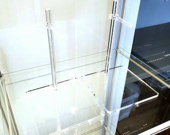 2 soportes para figuras de acrílico cuadrados transparentes, escala 1/6, bases