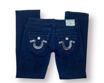 Vintage True Religion Jeans Billy Sequin Horseshoe Logo Denim Y2K