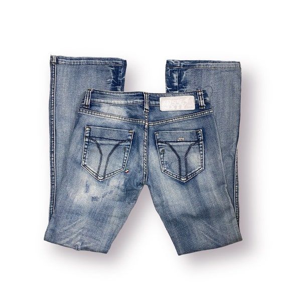 Vintage Miss Sixty Distressed Flare Denim Jeans Y… - image 1