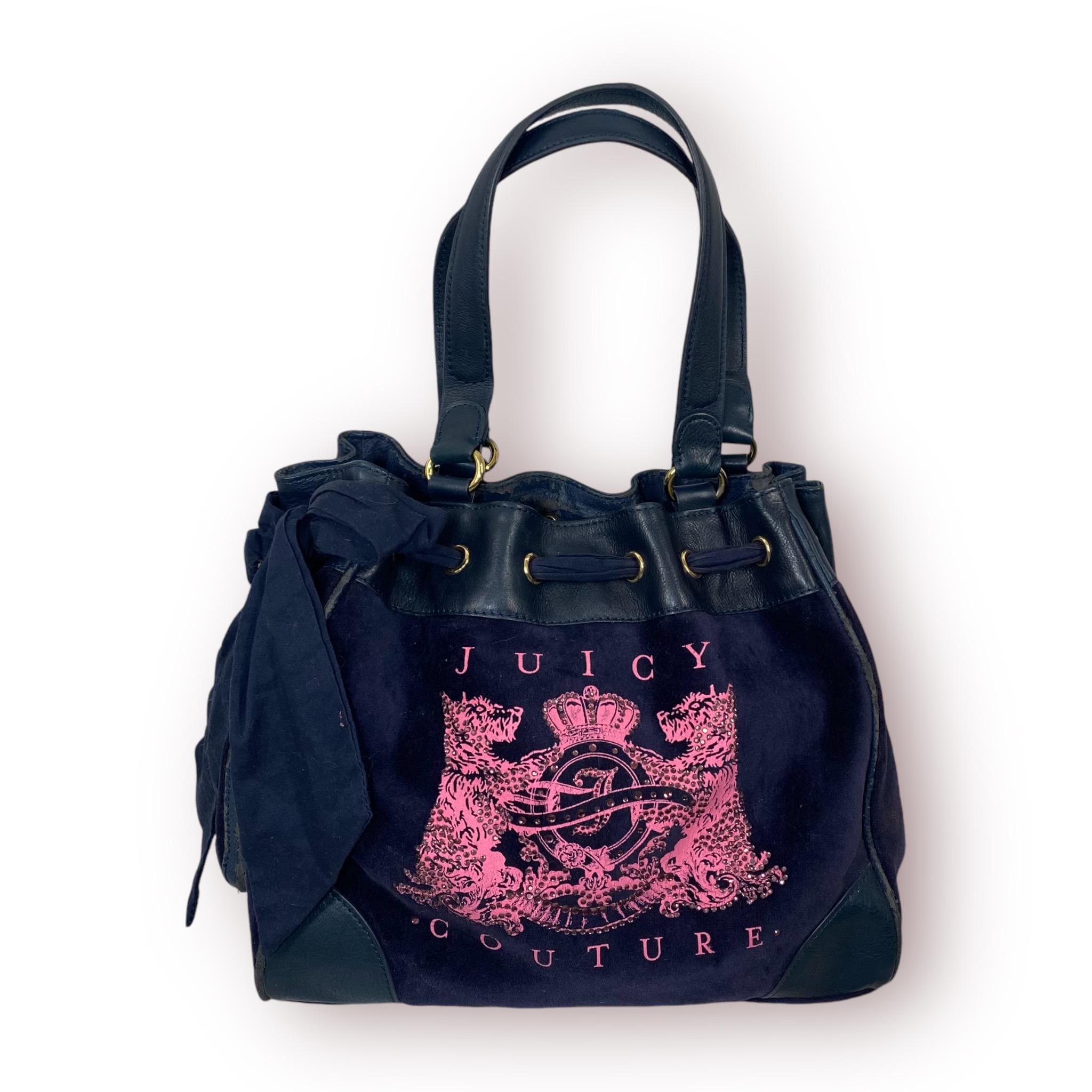 Vintage Juicy Couture “daydreamer” Navy Blue & Pink Scottie Logo