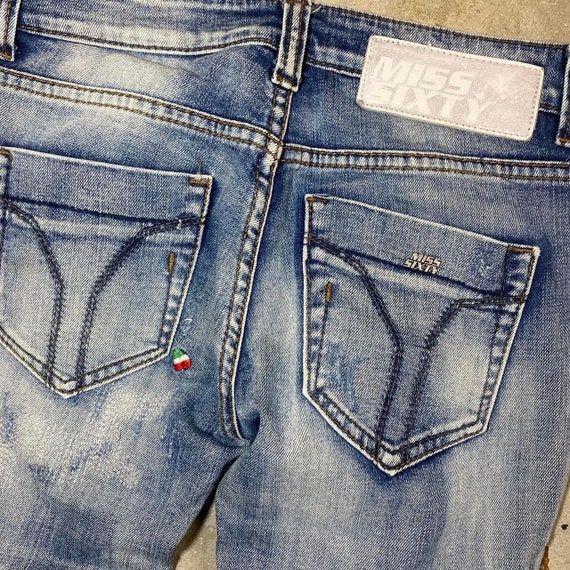 Vintage Miss Sixty Distressed Flare Denim Jeans Y… - image 4