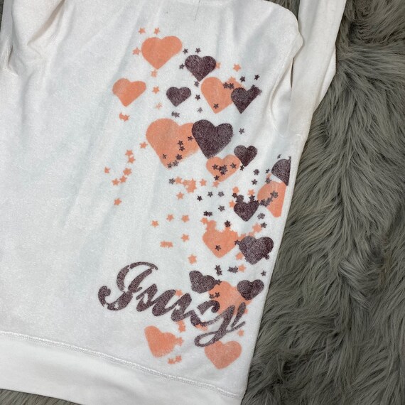 Vintage Juicy Couture White Terry Cloth Zip Up Hoodie… Gem