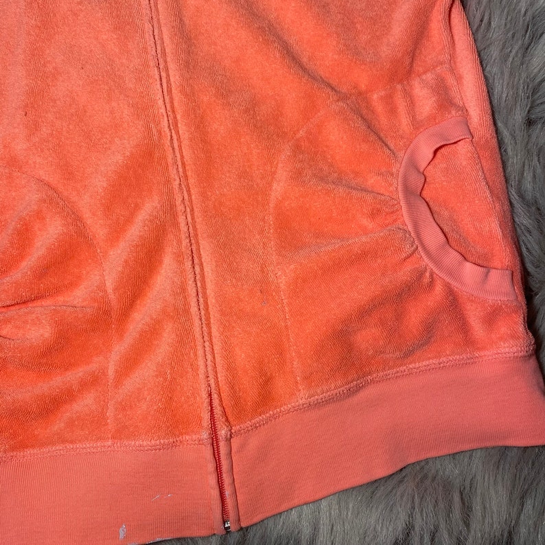 Vintage Juicy Couture Coral Terry Cloth Zip up Short Sleeve Etsy