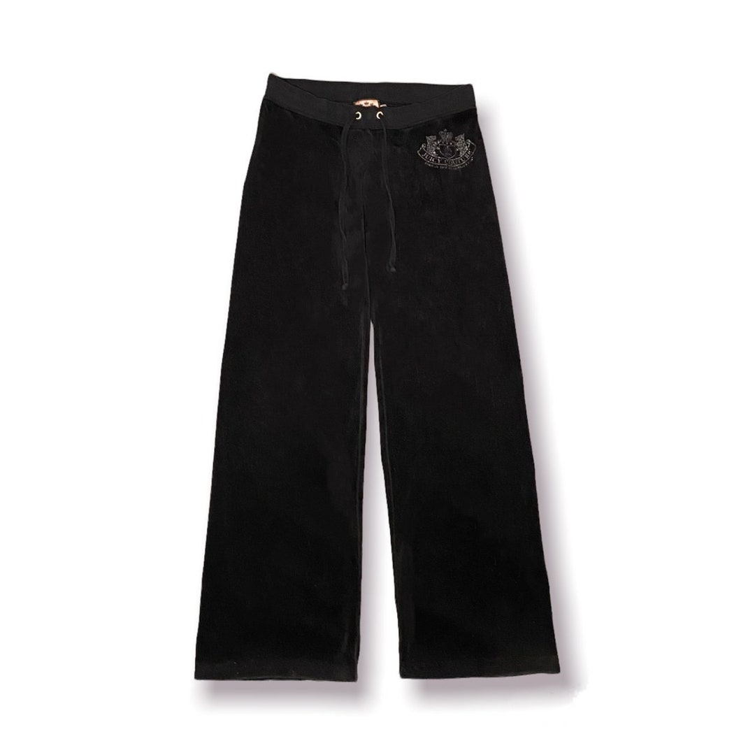 Vintage Juicy Couture Black Velour Track Pants Scottie Dog - Etsy