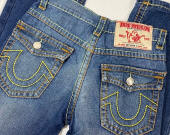 Vintage True Religion Joey Super T Yellow Stitch Jeans Y2K