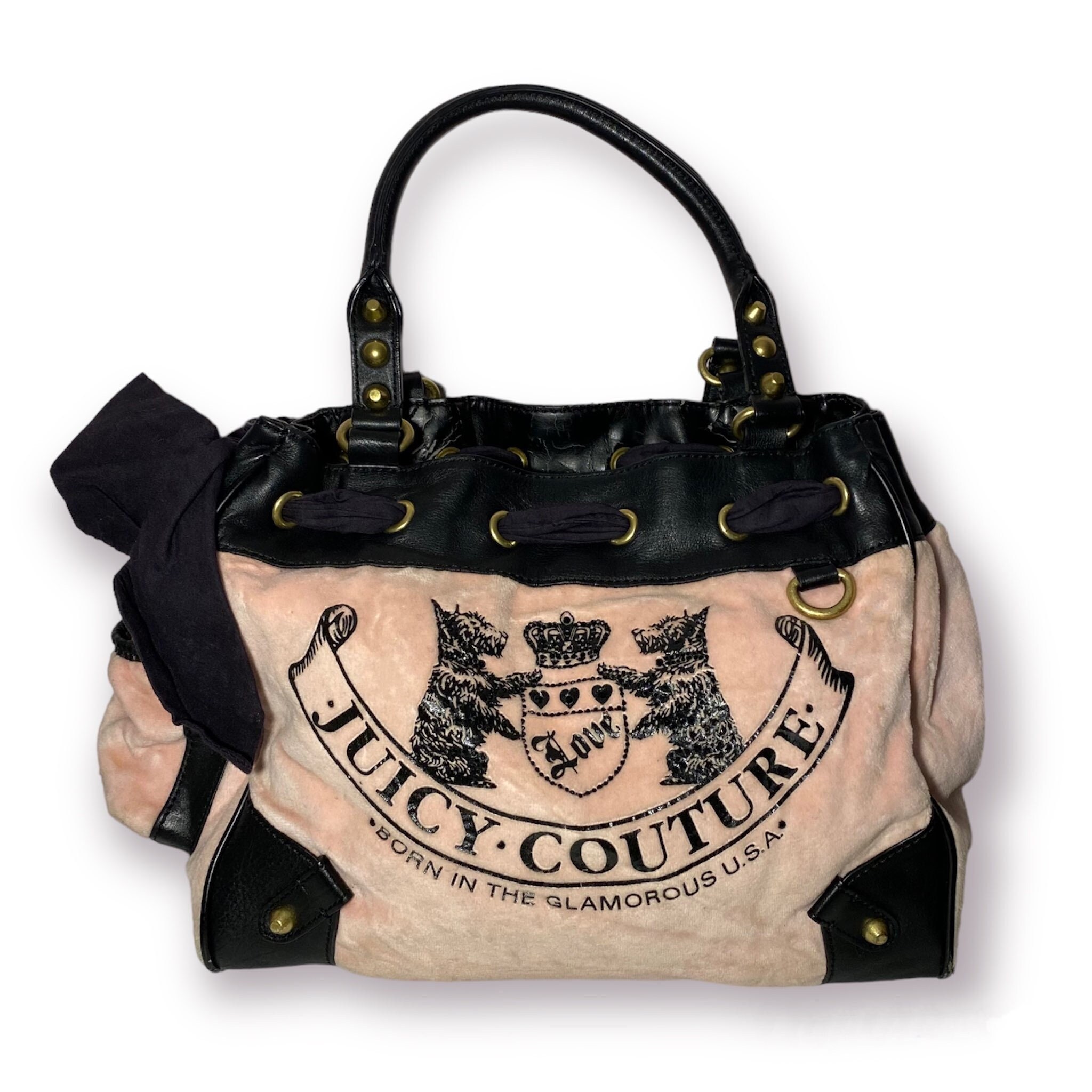 Vintage Juicy Couture Pink Velour Daydreamer Bag Scottie Dog 