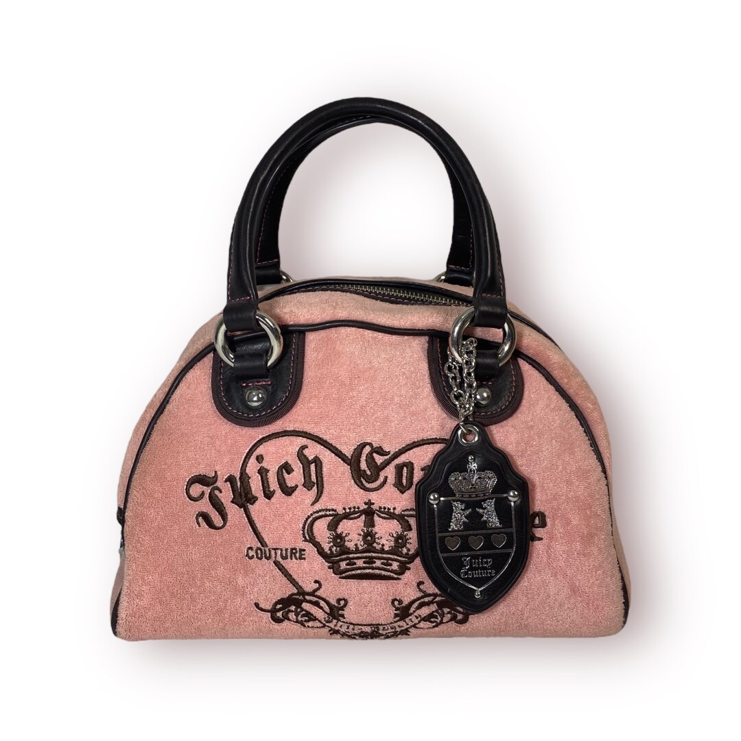 Vintage Juicy Couture Pink Terry Cloth Bowler Bag Purse W Etsy