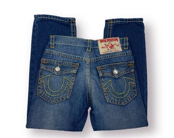 Vintage True Religion Joey Super T Yellow Stitch Jeans Y2K Early