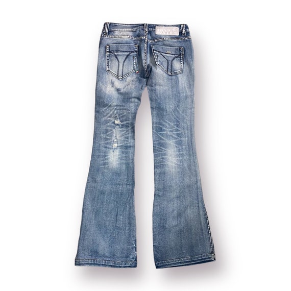 Vintage Miss Sixty Distressed Flare Denim Jeans Y… - image 3