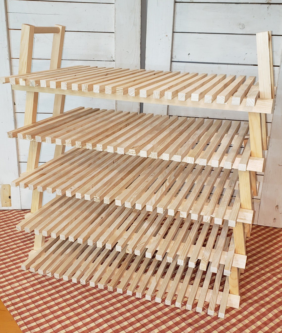 Stackable Wood Cooling Rack with Folding Handles Etsy