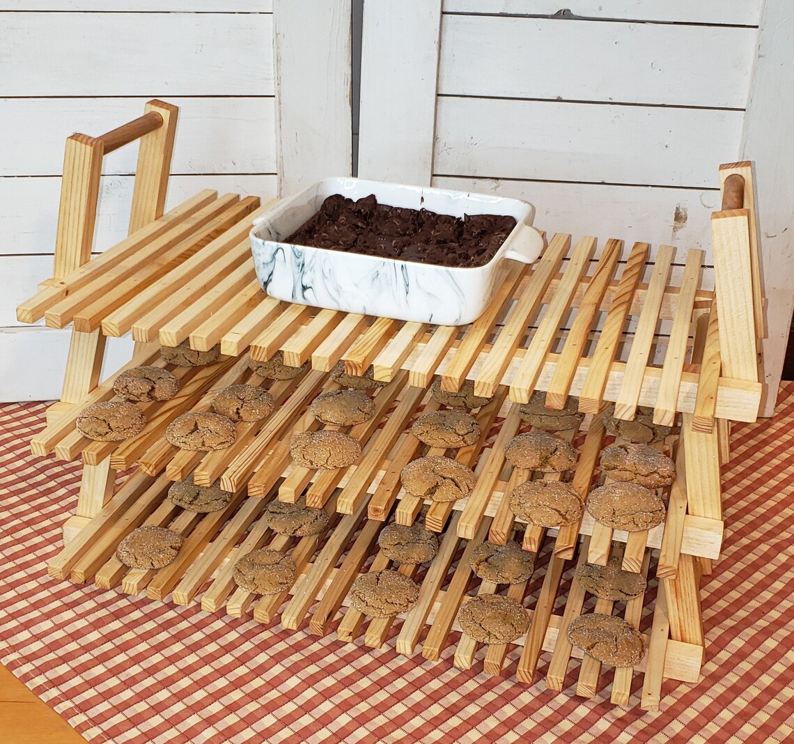 Stackable Wood Cooling Rack with Folding Handles Etsy