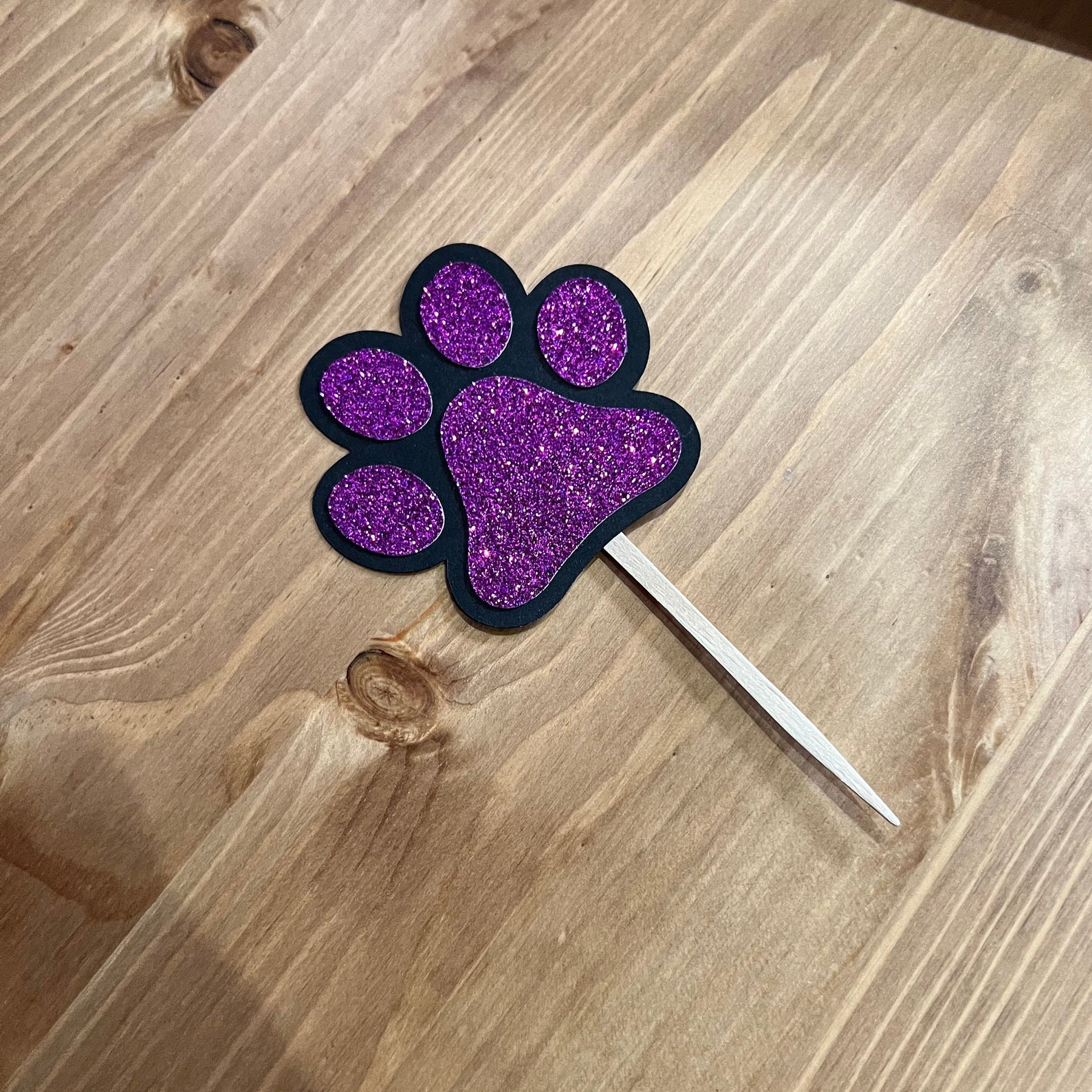 Glitter Paw Print Cupcake Topper Dog Birthday Party - Etsy