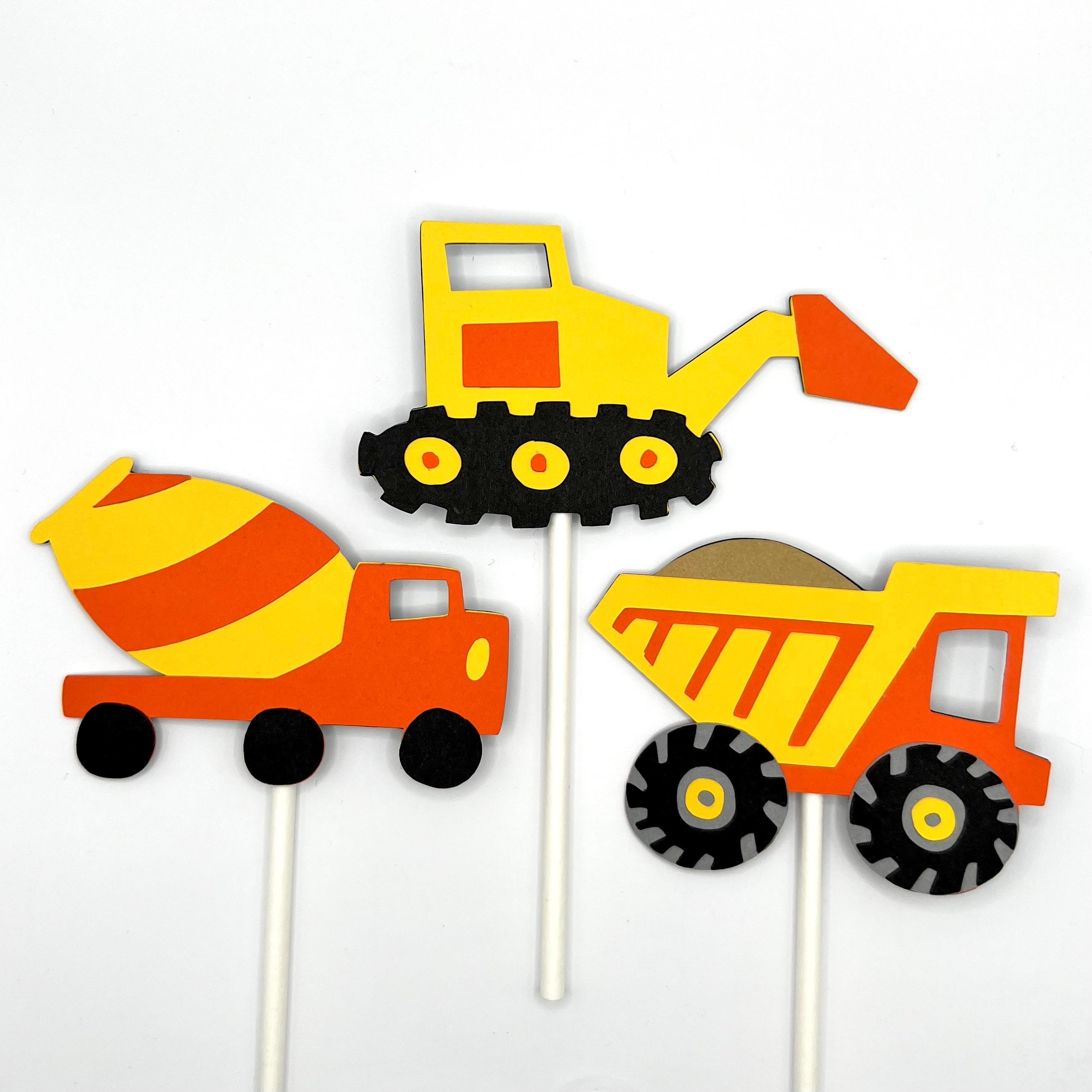 Construction Truck Cupcake Toppers Birthday Decor Party Etsy