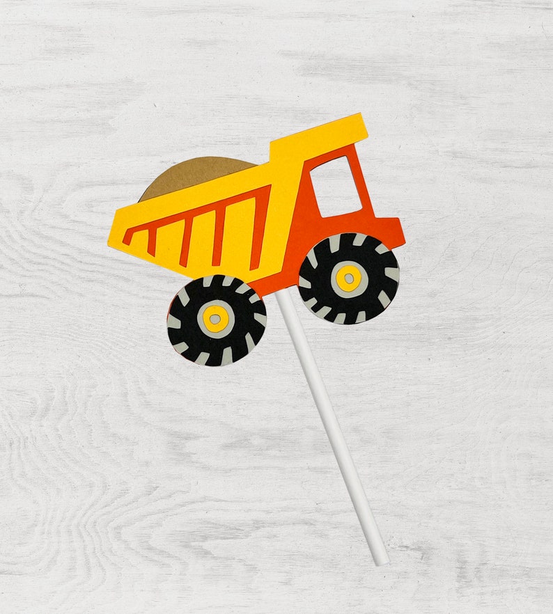 Construction Truck Cupcake Toppers Birthday Decor Party Etsy