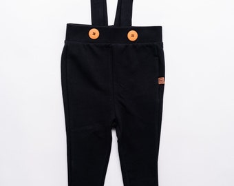 College pants with suspender, Deep Black