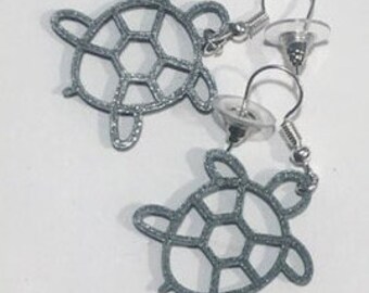 turtle earrings/reptile earrings/ 3d printed earrings