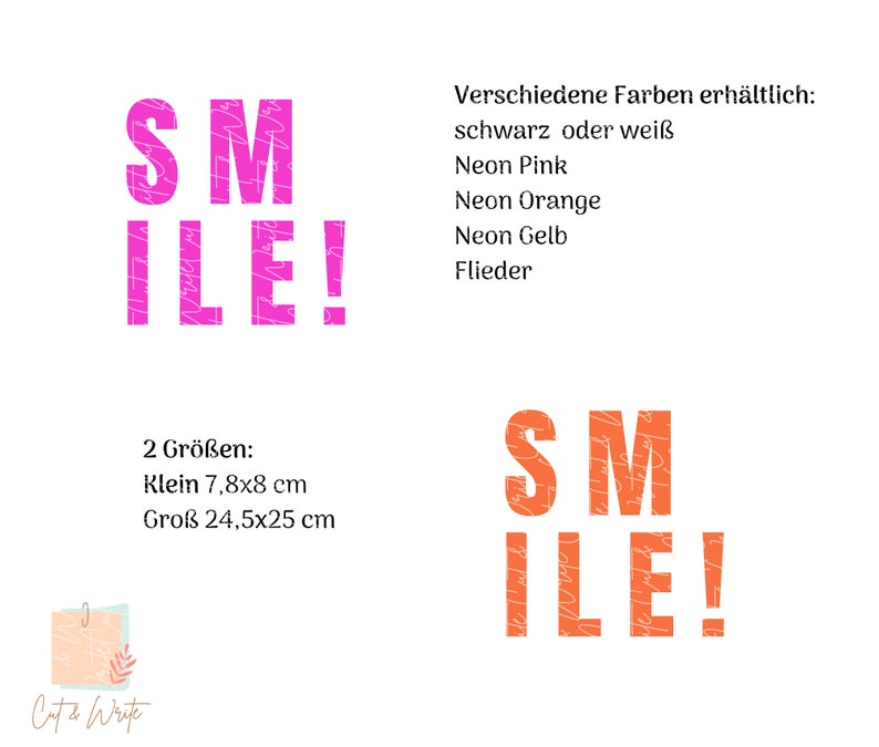 Bügelbild Smile Plotterbild T-Shirt Aufdruck Smile Glücklich Spruch Applikation upcycling Bügelaufdruck Bild 4