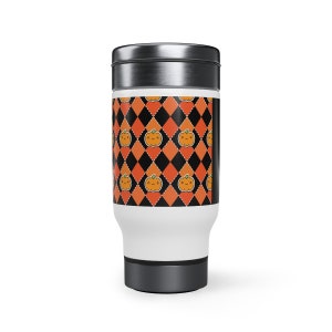 Stainless Steel Travel Mug with Handle, 14oz, with Halloween Pattern