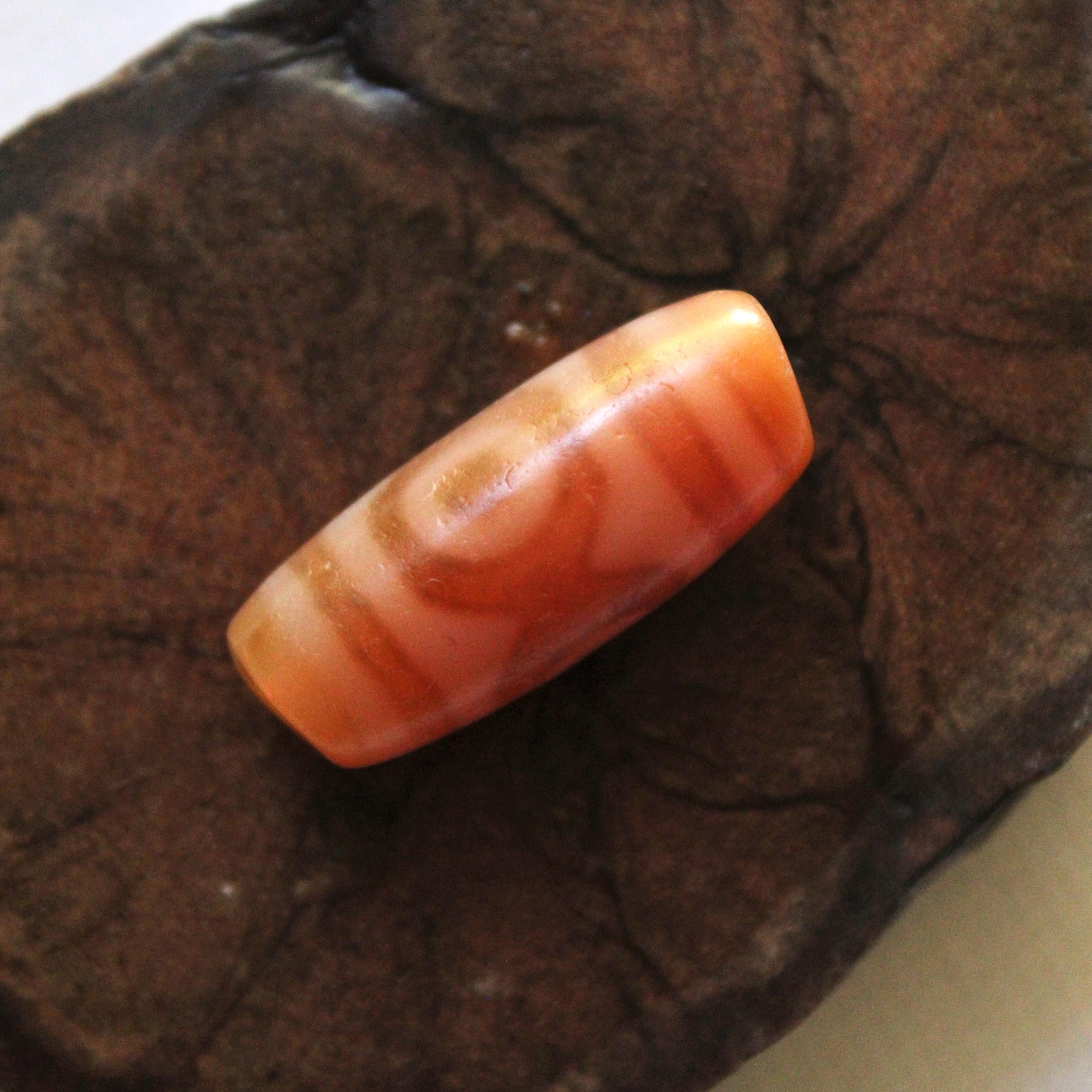 Rare Tibetan Orange Three-eye Dzi Bead: Weathered Amulet - Etsy