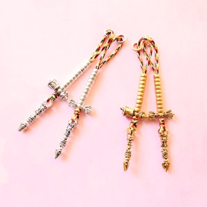Tibetan Copper Mala Counters: Bell & Dorje, 5 Color Cord
