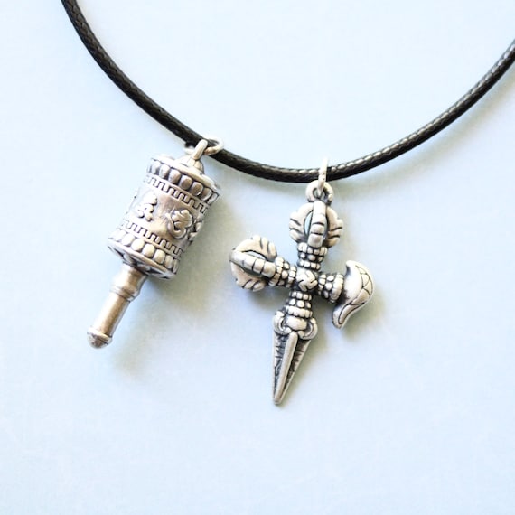 Dorje Wheel Prayer Pendant DORJE Vajra : Silver ペンダント 