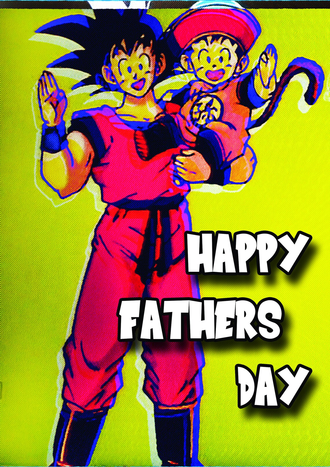 Dragon Ball Z Fathers Day Card Goku Gohan Akira Toriyama Etsy