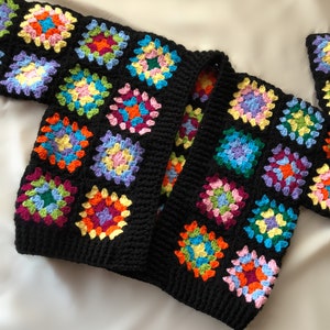 Granny square cardigan|Handmade crochet cardigan|Strickjacke | oma square strickjacke