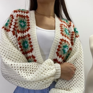 Grannysquare cardigan, cardigan, handmade cardigan, cardigan, grannysquare cardigan, handmade knit jacket