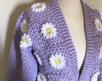 ジャケット・アウター UND TEXTURE ART FLOWER KNIT CARDIGAN UND TEXTURE ART FLOWER KNIT CARDIGAN
