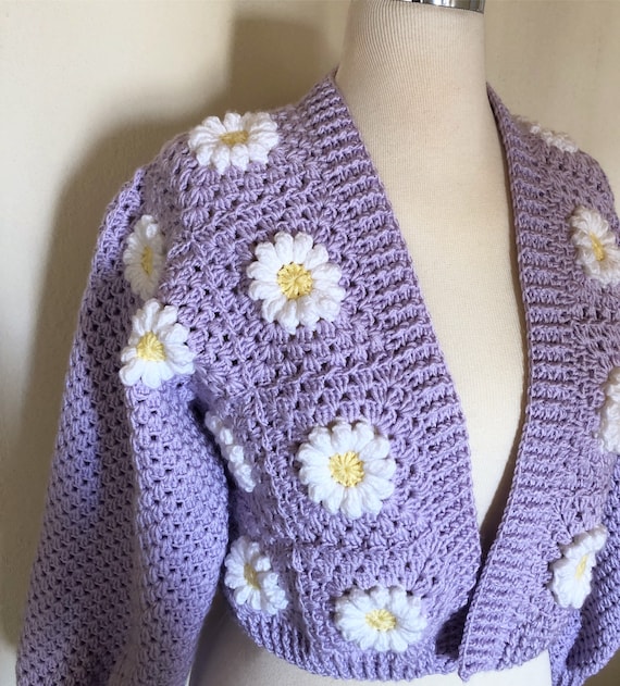 Crochet Flowers Cardigan  Cardigan, Cashmere cardigan, Flower