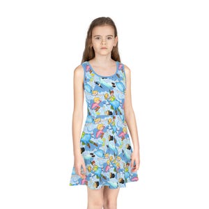 Peter Pan Girls&#39; Sleeveless Sundress (AOP)
