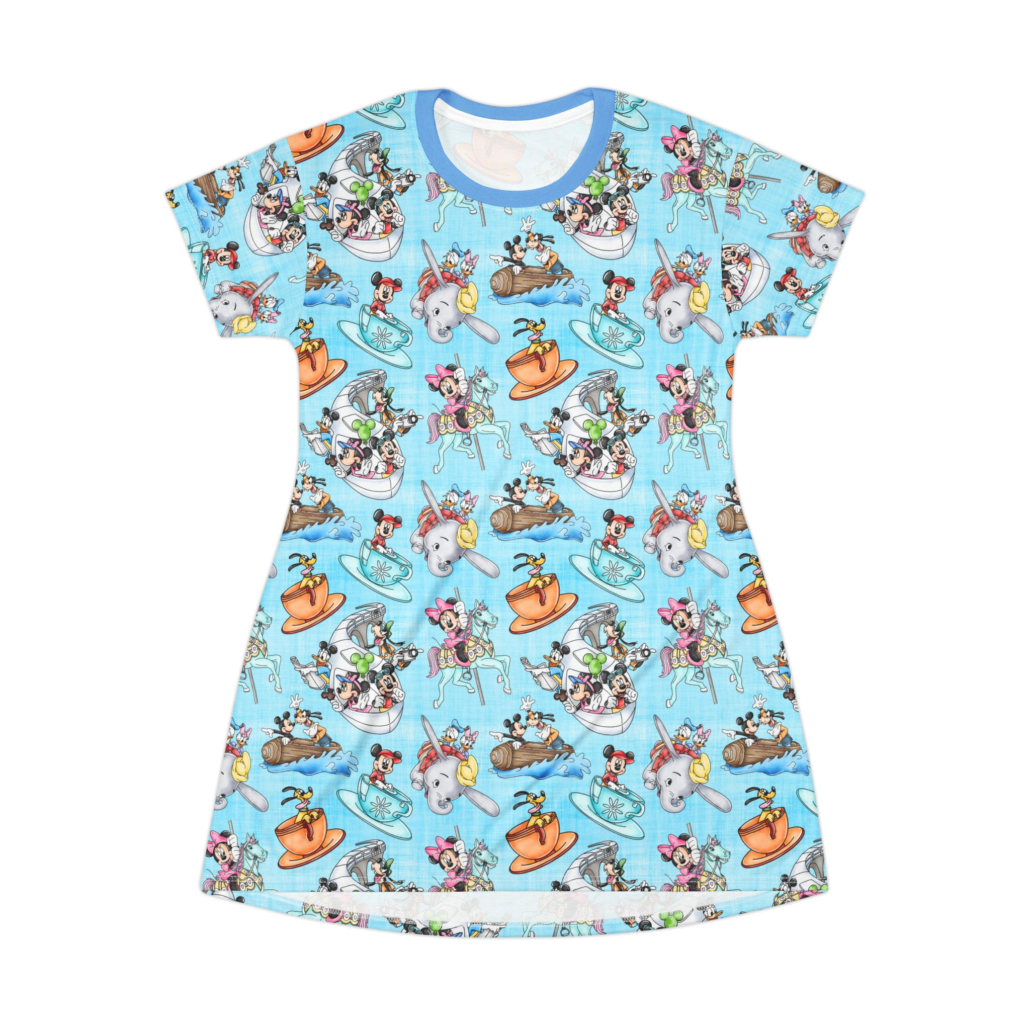 Disney Rides Disney T-Shirt Dress, Cartoon Women's T-Shirt Dress