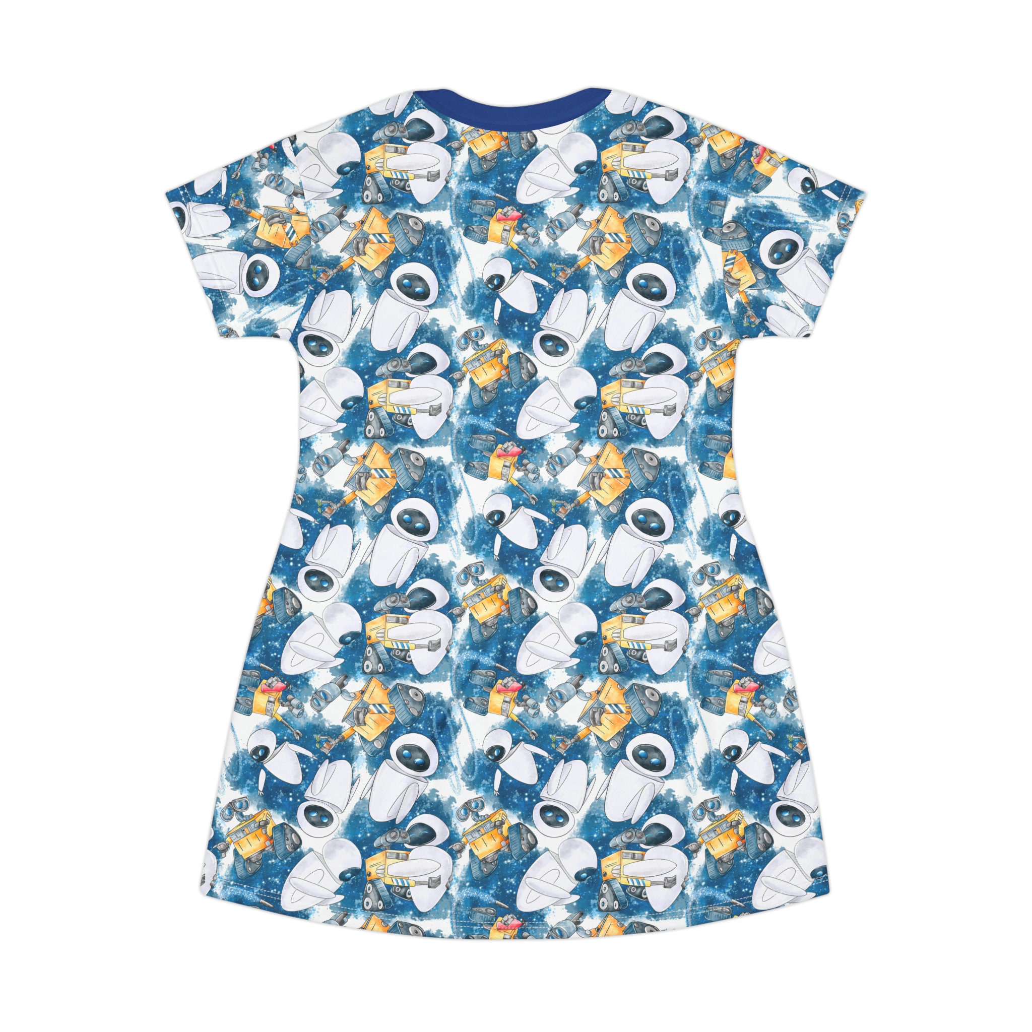 Wall-E Disney T-Shirt Dress, Cartoon Women's T-Shirt Dress