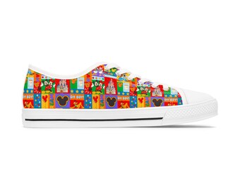Magic Kingdom Women's Low Top Sneakers, Colorful Disney Design, Runs Large