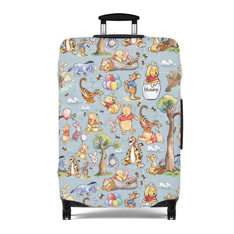Winnie the Pooh Luggage Cover – Hundred Acre Woods Travel Protector, Cute Disney Suitcase Cover Gift image 4
