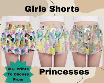 Short de sport princesse pour filles | Short fluide princesse 2 en 1 pour tout-petits et enfants | Short de danse et de jeu de conte de fées | Cadeau princesse scintillant