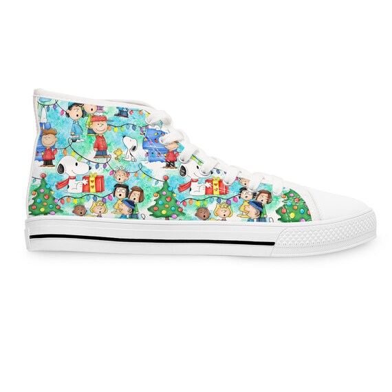 Peanuts Gang, Charlie Brown Christmas Women&#39;s High Top Sneakers (RUNS LARGE)