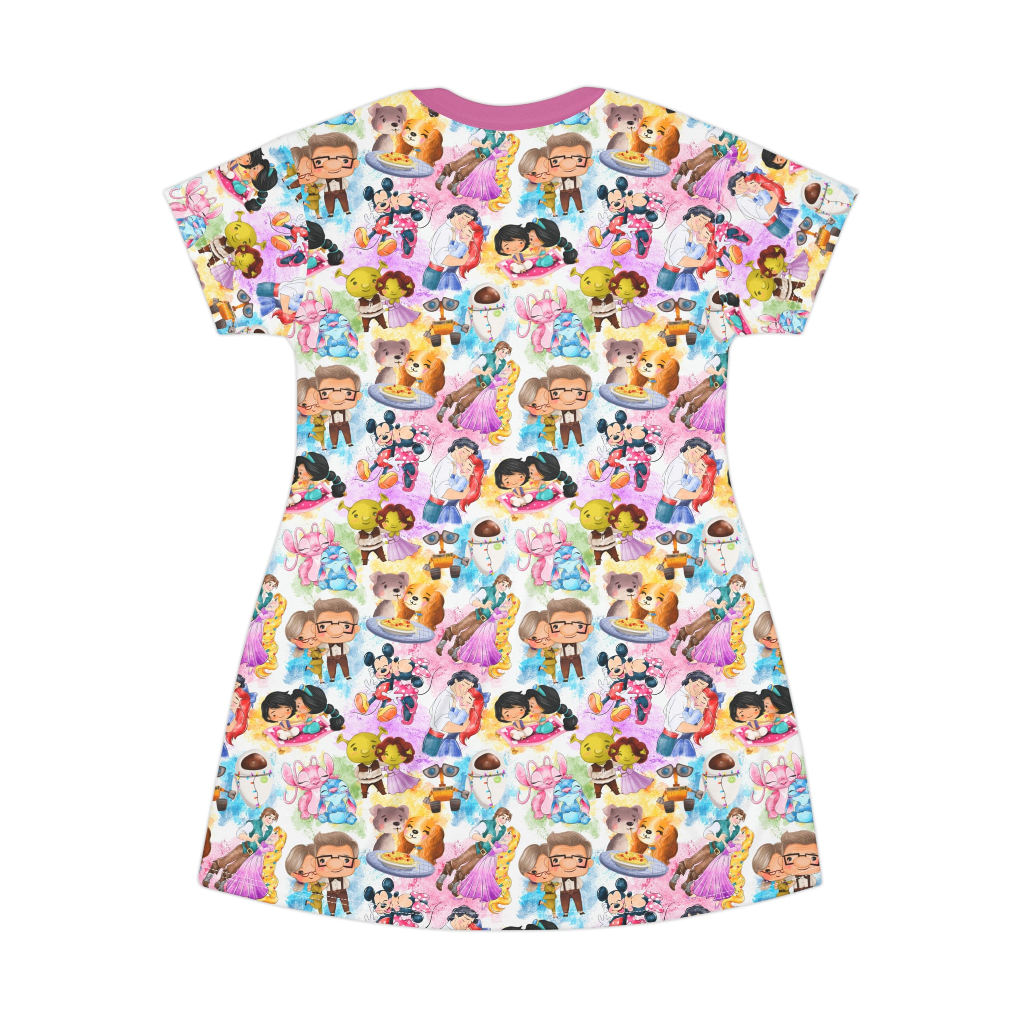 Disney Couples Disney T-Shirt Dress, Cartoon Women's T-Shirt Dress