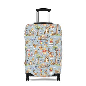 Winnie the Pooh Luggage Cover – Hundred Acre Woods Travel Protector, Cute Disney Suitcase Cover Gift image 3