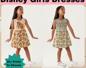 Disney Magic Flickklänning | Prinsess- och karaktärstryck | Utsvängd kjollekklänning